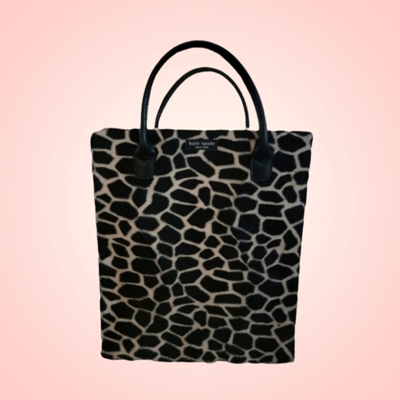kate spade Handbags - VTG Kate Spade Plush Giraffe Print Tote Bag